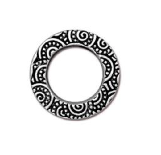 Hammertone 5/8" Spiral Ring  :  Silver:  Tierracast