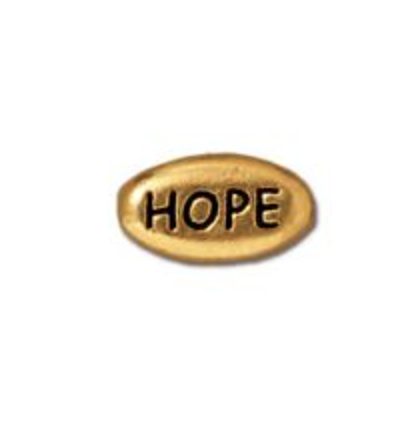 Hope Bead :  Gold:  Tierracast:  2 pieces