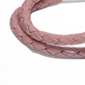 Round Braided Indian Leather:  Dusty Pink:  12 Inches