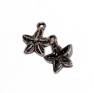 Small Starfish Charm - Antique Silver