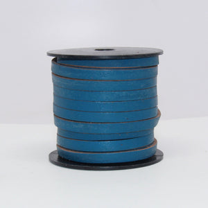 Indian Leather:  5MM Flat Blue