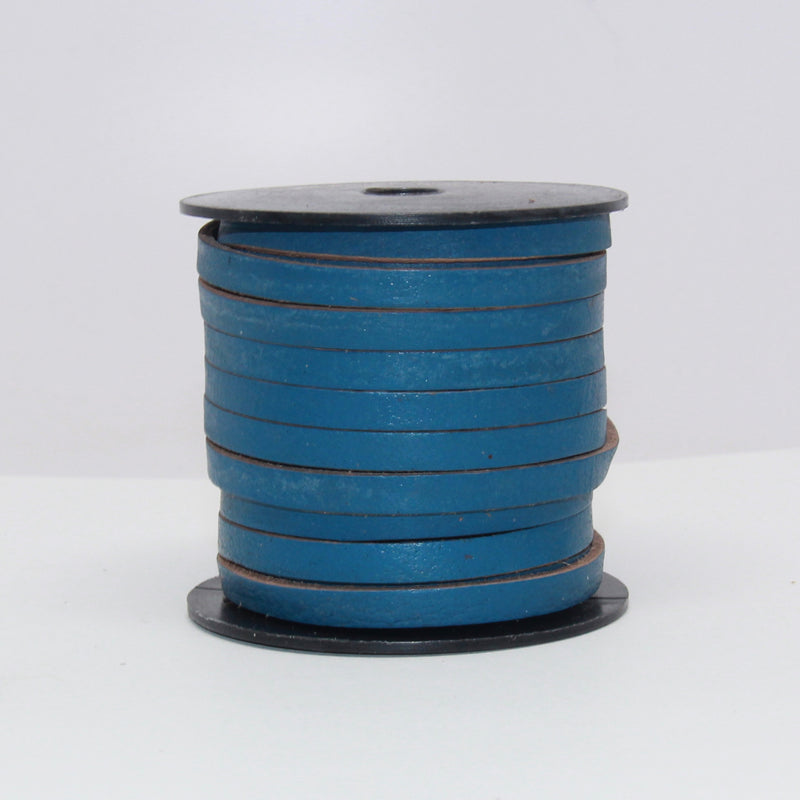 Indian Leather:  5MM Flat Blue