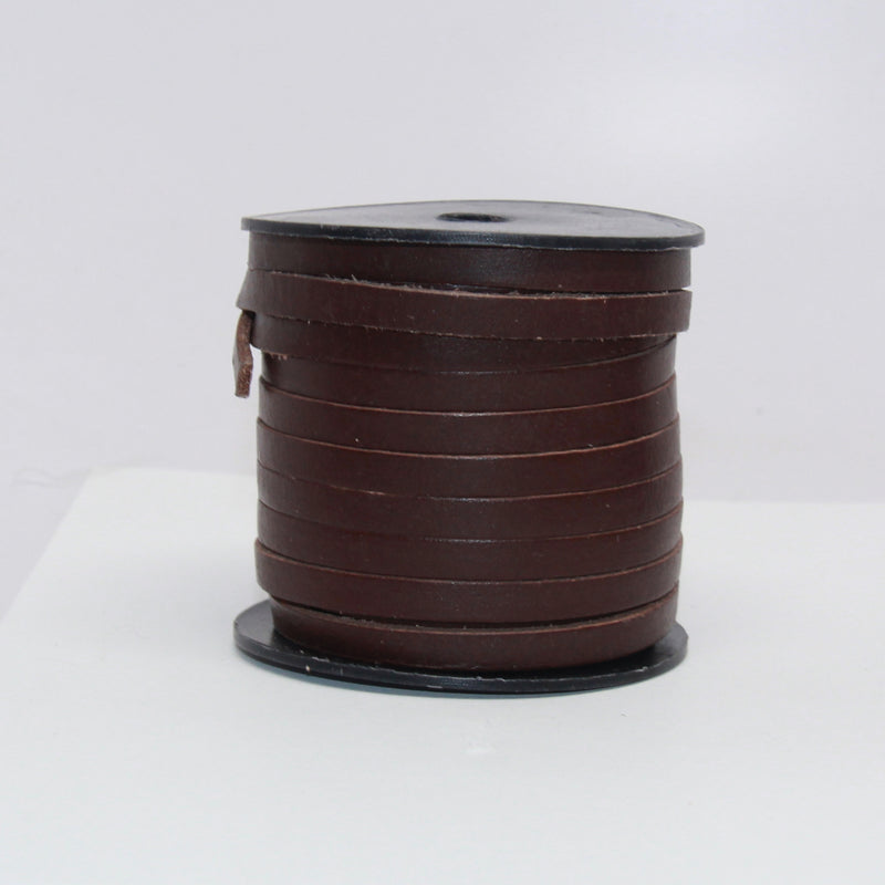 Indian Leather:  5MM Flat Natural Antique Walnut