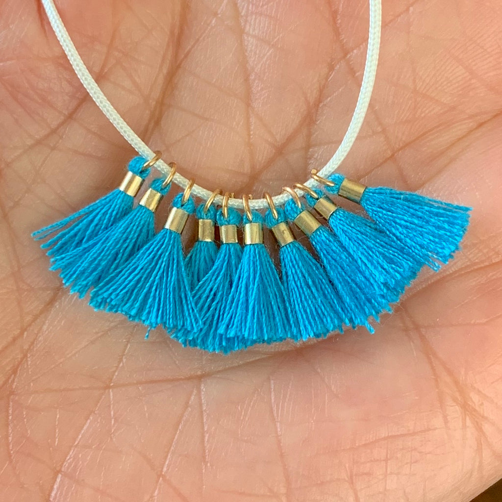 Bright Turquoise - Tiny Tassel