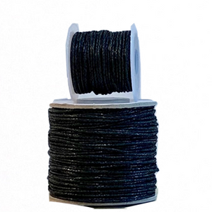 Wax Cotton Cord:  BLACK - 1MM