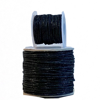 Wax Cotton Cord:  BLACK - 1MM