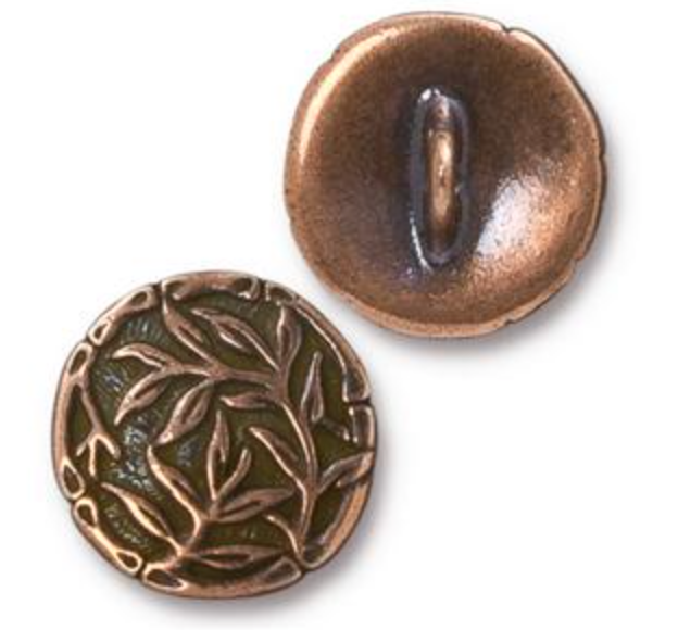 Button:  Bamboo by Tierracast:  Copper
