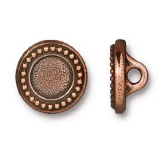 Button:  Beaded Bezel by Tierracast:  Copper