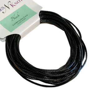 Black - Wax Polyester Surfer Cord - 5 or 10 yards