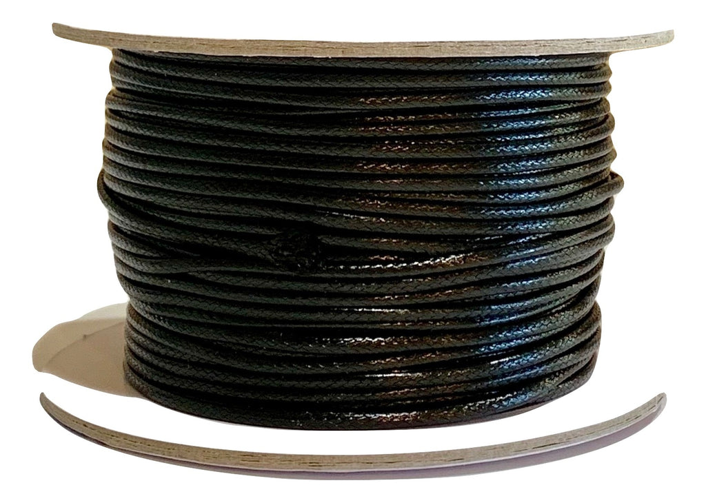 Black - Wax Polyester Surfer Cord - 45 or 50 yd rolls