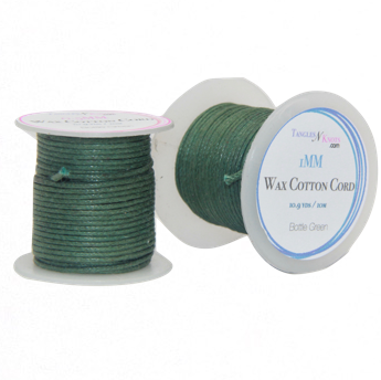 Wax Cotton Cord:  BOTTLE GREEN - 10M Spool