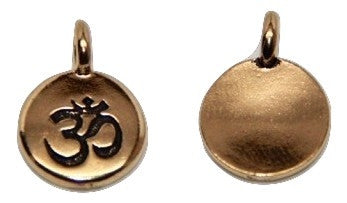 Circle Ohm Charm - Antique Gold - TierraCast