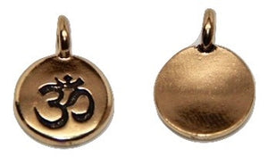 Circle Ohm Charm - Antique Gold - TierraCast