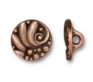 Button:  Czech Round by Tierracast:  Copper