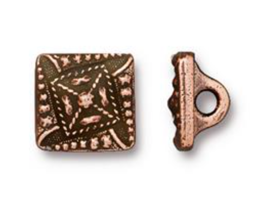 Button:  Czech Square by Tierracast:  Copper