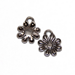 Daisy Charm - Antique Silver