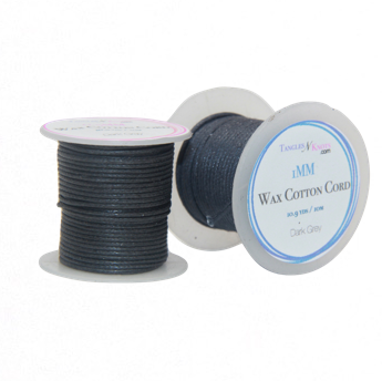 Wax Cotton Cord:  DARK GREY - 10M Spool