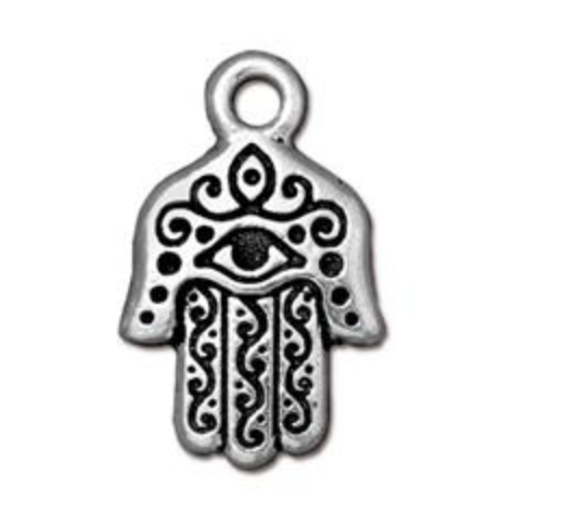 Drop Hamsa Hand - Antique Silver - TierraCast