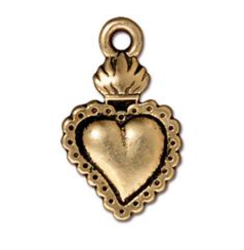 Drop, Heart Milagro - Gold - TierraCast