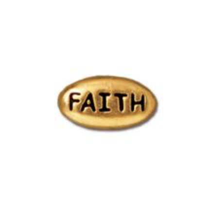 Faith Bead :  Gold:  Tierracast:  2 pieces