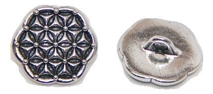 Flower of Life Button - Silver - TierraCast