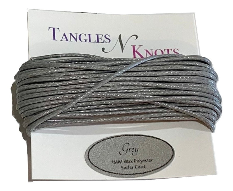 Gray - Wax Polyester Surfer Cord - 5 yard bundle