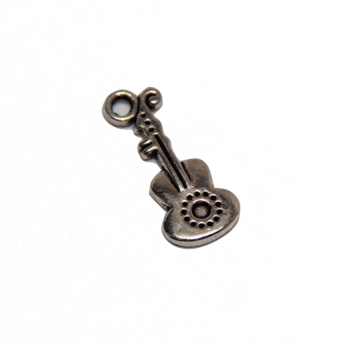 Guitar Charm - Antique Silver