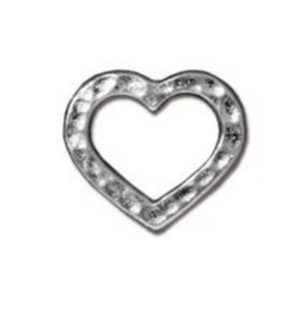 Hammertone Heart Link :  Silver:  Tierracast