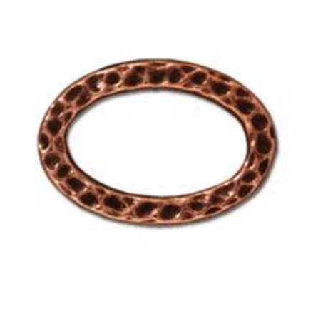 Hammered Oval Link :  Copper:  Tierracast