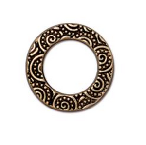 Hammertone 5/8" Spiral Ring  :  Gold:  Tierracast