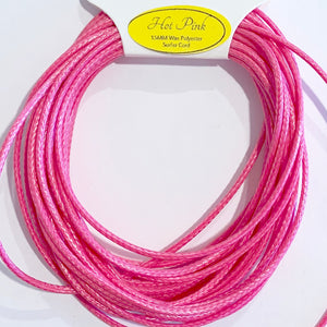 Hot Pink - Wax Polyester Surfer Cord - 5 yard bundle