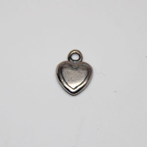 Small Hearts Charm Antique Silver