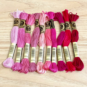 Pink and Purple Colors:  6 Strand Embroidery Floss