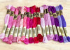 Pink and Purple Colors:  6 Strand Embroidery Floss