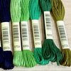 Blue and Green:  6 Strand Embroidery Floss