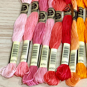 Yellow/Orange/Peach:  6 Strand Embroidery Floss