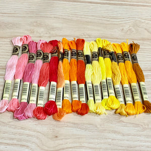 Yellow/Orange/Peach:  6 Strand Embroidery Floss
