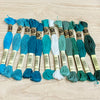 Blue/Green:  6 Strand Embroidery Floss