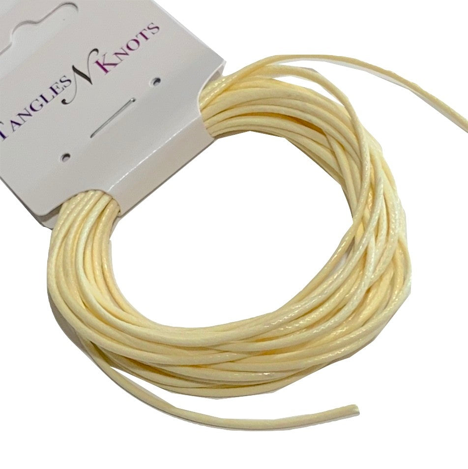 Cream - Wax Polyester Surfer Cord - 5 yard bundle