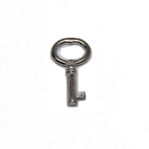 Journal Key Charm - Pewter - Vintage