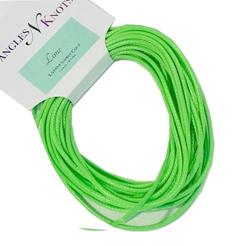 Lime - Wax Polyester Surfer Cord - 5 or 10 yards