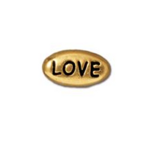 Love Bead :  Gold:  Tierracast:  2 pieces