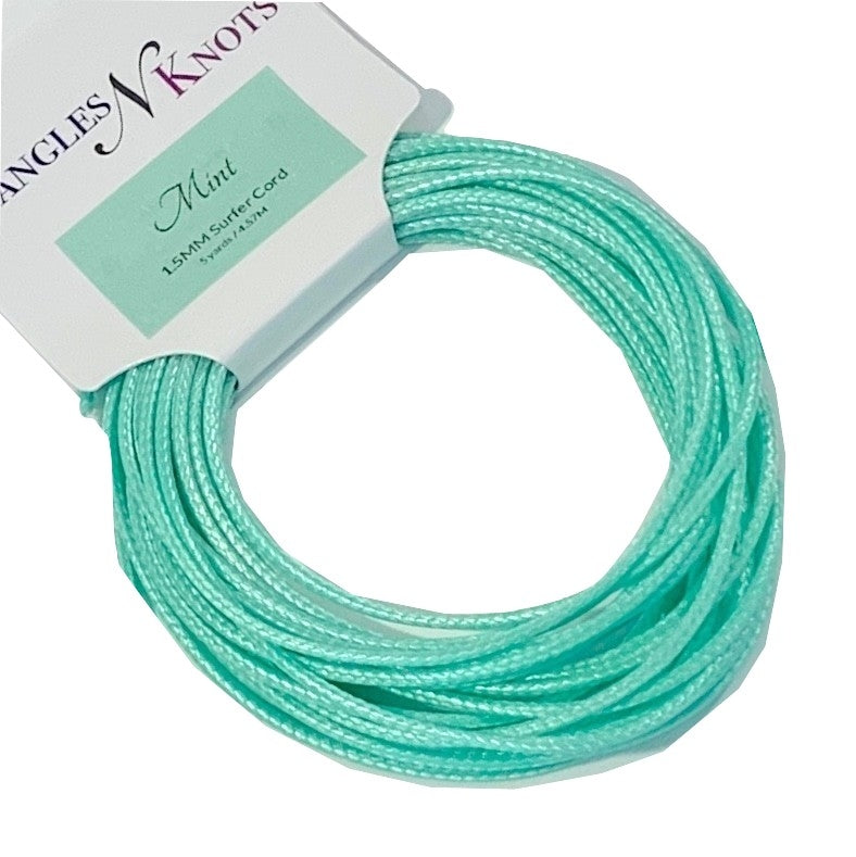 Mint - Wax Polyester Surfer Cord - 5 or 10 yards