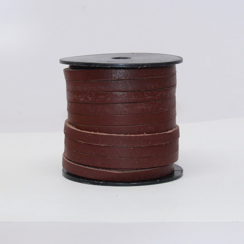 Indian Leather:  5MM Flat Natural Brown Mahagony