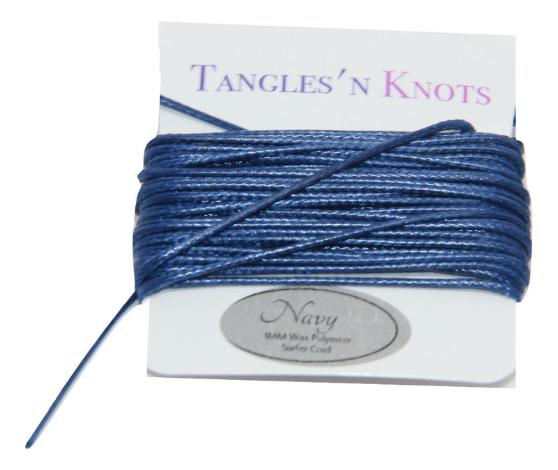Navy - Wax Polyester Surfer Cord - 5 or 10 yards