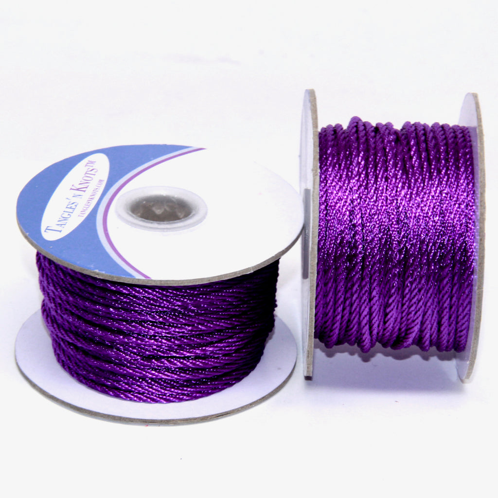 Nylon Twisted Cord - Grape - 2mm & 3mm (CLEARANCE)