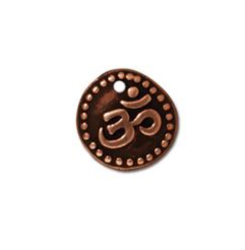 Ohm Coin Charm :Small - Copper - TierraCast