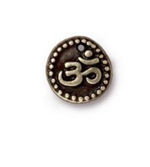 Ohm Coin Charm :Small - Gold - TierraCast