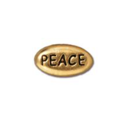 Peace Bead :  Gold:  Tierracast:  2 pieces
