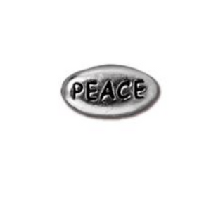 Peace Bead :  Silver:  Tierracast:  2 pieces